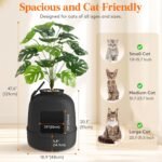 Lifewit Cat Litter Box, Litter Box with Faux Plant & Scoop, Cat Litter Box Enclosure in Living Room, Bedroom, Corner, Hidden Litter Box with Odor Control System & Infrared Sensor Auto On/Off, Black - Image 5