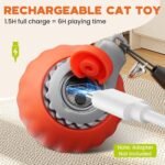 Interactive Cat Toy for Indoor Cats, Two Speed Smart Automatic Cat Toy Moving Ball with Tail, Rechargeable Motion Activated Cat Toys for Bored Indoor Adult Cats (Adapter Not Included) - Image 5