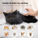 Cat Steam Brush for Shedding,3-in-1 Cat Brushes for Long&Short Haired Cats,Cat Grooming Brush Easily Removing Loose Hair with One-click Cleaning Button (White) - Image 7