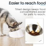 SuperDesign Mess Free 15° Slope Bowl for Dogs and Cats, Tilted Angle Bulldog Bowl Pet Feeder, Non-Skid & Non-Spill, Easier to Reach Food S/0.5 Cup White - Image 3