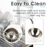 SuperDesign Mess Free 15° Slope Bowl for Dogs and Cats, Tilted Angle Bulldog Bowl Pet Feeder, Non-Skid & Non-Spill, Easier to Reach Food S/0.5 Cup White - Image 8