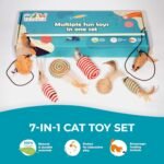 Natural Cat Toys Set, Eco-Friendly Interactive Toys with Feather Mice, Fiber Balls, Wand & Teething Toys | Gift for Cats & Kittens - Image 3