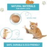 Natural Cat Toys Set, Eco-Friendly Interactive Toys with Feather Mice, Fiber Balls, Wand & Teething Toys | Gift for Cats & Kittens - Image 6