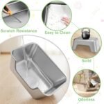 Stainless Steel Cat Litter Box with Low Entry, Shallow Litter Box Suitable for Kittens, Senior or Injured Cats, 19.7”×13.8”×5.9” Easy Cleaning Metal Litter Pan for Small Pets, Non-Stick, Odor Free - Image 4