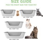 Stainless Steel Cat Litter Box with Low Entry, Shallow Litter Box Suitable for Kittens, Senior or Injured Cats, 19.7”×13.8”×5.9” Easy Cleaning Metal Litter Pan for Small Pets, Non-Stick, Odor Free - Image 7