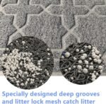 Piepea Extra Large Cat Litter Mat, 35" x 23", BPA & Phthalate Free, Litter Lock Mesh, Traps Messes, Easy Clean, Durable and Soft - Large Kitty Litter Box Mat (Gray) - Image 5