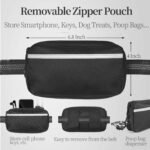 iYoShop Hands Free Dog Leash with Zipper Pouch, Dual Padded Handles and Durable Bungee for Walking, Jogging and Running Your Dog (Large, 25-150 lbs, Black) - Image 3