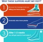 BYRIVER Therapeutic Massage Slippers Sandals, Deep Tissue Foot Massager for men women, Relief Neuropathy Arthritis Plantar Fasciitis Pain, Healthcare Gift for Mom Dad(05XL) - Image 6