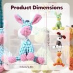 Indestructible Dog Toy, 2026 New Durable Plush Dog Toys for Aggressive Chewers, Squeaky Chew Toy for Small Medium Large Dogs Puppy Teething Toys (Brown+Orange) - Image 4