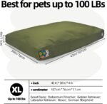 Sytopia 42-Inch Canvas Outdoor Dog Bed, Waterproof & Washable Removable Cover, Ideal for Medium & Large Dogs, Chew-Proof Great for Indoor, Outdoor, Crate, Patio Use (Green) - Image 8
