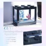 Small Betta Fish Tank, Stackable Mini Fish Tank Aquarium Tank Kit, 3/5 Gallon Rectangular Fish Bowl with Aquarium Gravel Decoration, Tiny Cube Tank for Seaweed Balls Sea Monkeys - Image 5
