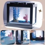 Small Betta Fish Tank, Stackable Mini Fish Tank Aquarium Tank Kit, 3/5 Gallon Rectangular Fish Bowl with Aquarium Gravel Decoration, Tiny Cube Tank for Seaweed Balls Sea Monkeys - Image 7
