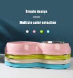 JACKO & CO - Double Slow Feeder - Food and Water Bowls for Pets - for Small and Medium Dogs, Puppies, Cats - Removable Stainless Steel Bowl - Non Slip - Anti Choke - Easy to Use (Beige) - Image 4