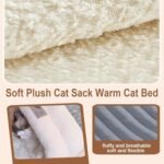 Cat Sleeping Bag, Soft Comfortable Cat Winter Sleeping Bag Cat Cave Bed, Cat Nest Bed for Dogs and Cats Up to 12 Pounds (Size L Brown 12 Pound) - Image 5