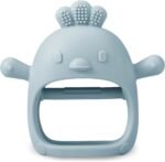 PandaEar 2 Pack Silicone Baby Teething Toys| Baby Hand Teether Mitten for Sucking Needs| Baby Chew Toys Hand Pacifier for Soothing Teething Pain Relief (White/Blue) - Image 8