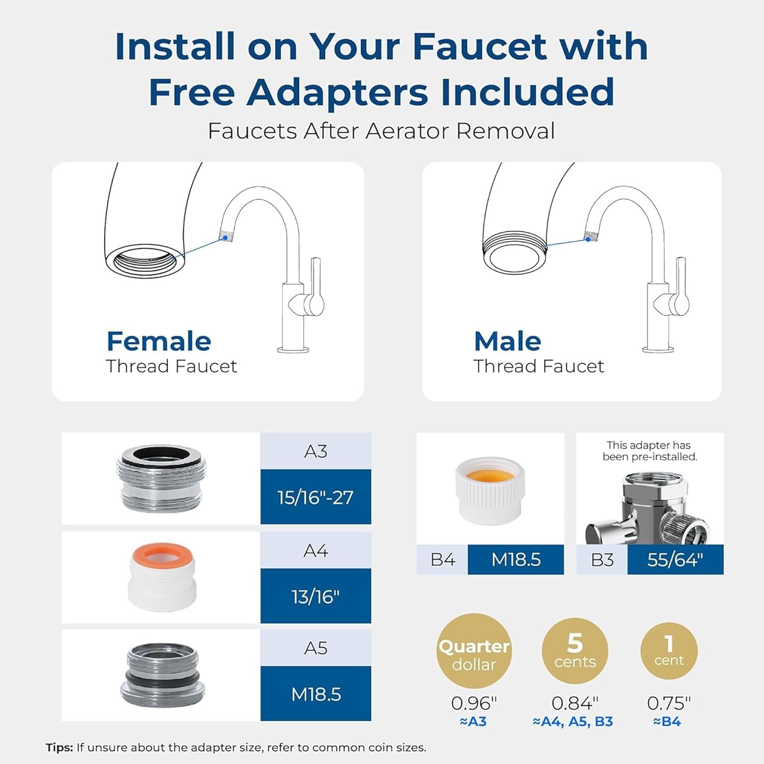 Waterdrop WD-FC-06 Stainless-Steel Faucet Water Filter, Carbon Block Water Filtration System, Tap Water Filter, Reduces Chlorine, Heavy Metals and Bad Taste (1 Filter Included) - Image 10