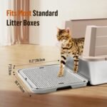 Large Cat Litter Box Step Mat, 42x28.5x2.5 cm Cat Litter Box Ramp Stairs, Cat Litter Catcher for Self-Cleaning Cats Litter Box, Cat Pedal Step Stool Ideal for Kitten & Older Cats(Light Grey) - Image 3