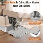 Large Cat Litter Box Step Mat, 42x28.5x2.5 cm Cat Litter Box Ramp Stairs, Cat Litter Catcher for Self-Cleaning Cats Litter Box, Cat Pedal Step Stool Ideal for Kitten & Older Cats(Light Grey) - Image 4