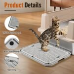 Large Cat Litter Box Step Mat, 42x28.5x2.5 cm Cat Litter Box Ramp Stairs, Cat Litter Catcher for Self-Cleaning Cats Litter Box, Cat Pedal Step Stool Ideal for Kitten & Older Cats(Light Grey) - Image 5