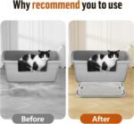 Large Cat Litter Box Step Mat, 42x28.5x2.5 cm Cat Litter Box Ramp Stairs, Cat Litter Catcher for Self-Cleaning Cats Litter Box, Cat Pedal Step Stool Ideal for Kitten & Older Cats(Light Grey) - Image 7