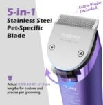 Professional Dog Grooming Clipper with Replacement Blade, 5-in-1 Adjustable Blade Cordless Pet Grooming Kit 2 Speed Trimmer Hair Shaver with Detachable Metal Combs Nova for Animal Horse - Image 5