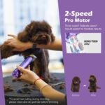 Professional Dog Grooming Clipper with Replacement Blade, 5-in-1 Adjustable Blade Cordless Pet Grooming Kit 2 Speed Trimmer Hair Shaver with Detachable Metal Combs Nova for Animal Horse - Image 7