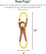 ZippyPaws RopeTugz - Durable Dog Pull Rope Toy, Interactive Tug of War for Large, Medium, & Small Dogs, Squeaky Pet Products to Keep Them Busy, Made with Heavy Duty Climbing Rope - Moose - Image 3