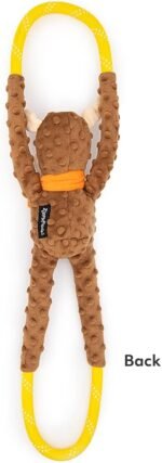 ZippyPaws RopeTugz - Durable Dog Pull Rope Toy, Interactive Tug of War for Large, Medium, & Small Dogs, Squeaky Pet Products to Keep Them Busy, Made with Heavy Duty Climbing Rope - Moose - Image 4