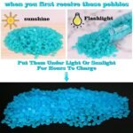 1000pcs Glowing Stones Luminous Stone Glow in The Dark Rocks for Fish Tank Lawn Patio Garden Outdoor Deco and DIY Ideas (Light Blue) - Image 3
