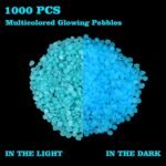 1000pcs Glowing Stones Luminous Stone Glow in The Dark Rocks for Fish Tank Lawn Patio Garden Outdoor Deco and DIY Ideas (Light Blue) - Image 4