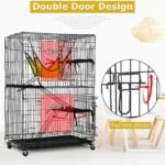 BestPet 48 Inches 4-Tier Cat Cage Crate Kennel Playpen With Free Hammock, 3 Beds, 2 Front Doors, 2 Ramp Ladders, Perching Shelves - Image 4