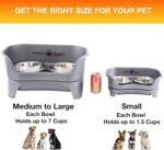 Neater Feeder Express Mess Proof Dog Bowls Elevated for Small Breeds Under 15 Lb, Made in USA, No Spill Raised Dog Food Bowl Stand, Stainless Steel Food and Water Bowl Set, Feeding Station, Grey - Image 5