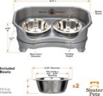 Neater Feeder Express Mess Proof Dog Bowls Elevated for Small Breeds Under 15 Lb, Made in USA, No Spill Raised Dog Food Bowl Stand, Stainless Steel Food and Water Bowl Set, Feeding Station, Grey - Image 9
