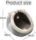 Cat Beds for Indoor Cats, Semi-Enclosed All-Season Pet Bed Cat Bed, Round Short Plush Cat Tent, Soft and Comfortable Large Space More Suitable for Dogs Cats Sleeping Cat House - Image 3