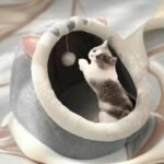 Cat Beds for Indoor Cats, Semi-Enclosed All-Season Pet Bed Cat Bed, Round Short Plush Cat Tent, Soft and Comfortable Large Space More Suitable for Dogs Cats Sleeping Cat House - Image 7