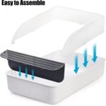 Lawei Open Top Cat Litter Box with High Side, Anti-Splashing Cats Litter Pan with with Litter Sifting Scoop, Semi-Closed Detachable Cat Cleaning Basin Kitten Toilet for Small Animal/Rabbit - Image 4