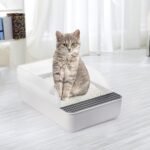 Lawei Open Top Cat Litter Box with High Side, Anti-Splashing Cats Litter Pan with with Litter Sifting Scoop, Semi-Closed Detachable Cat Cleaning Basin Kitten Toilet for Small Animal/Rabbit - Image 8