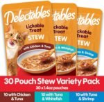Delectables Lickable Treat Stew Wet Cat Treat Variety Pack, Cat Stew Food Topper and Treats for Cats, Hearty & Succulent Treat, High Moisture, Grain-Free, No Added Fillers, 1.4oz Pouch, 30 Count - Image 4