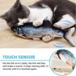 Cat Toys Fish for Indoor Cats - USB Floppy Fish Cat Dog Toy, Interactive Cat Toy with Catnip Bag, Realistic Moving Flippity Fish Toy for Cat and Kitten, Crucian Carp - Image 3