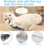 Cat Toys Fish for Indoor Cats - USB Floppy Fish Cat Dog Toy, Interactive Cat Toy with Catnip Bag, Realistic Moving Flippity Fish Toy for Cat and Kitten, Crucian Carp - Image 5
