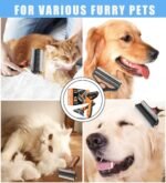 Spring Blossoms-2 in 1 Professional Grooming Rake for Cats & Dogs-Dematting Comb for Easy Mats & Tangles Removing,Pet Brush Safe No More Nasty Shedding and Flying Hair (Orange) - Image 8