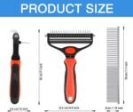 Spring Blossoms-2 in 1 Professional Grooming Rake for Cats & Dogs-Dematting Comb for Easy Mats & Tangles Removing,Pet Brush Safe No More Nasty Shedding and Flying Hair (Orange) - Image 9
