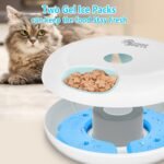 Ownpets Automatic Timer Pet Feeder, Auto Cat Food Dispenser with Battery USB Power Supply, Automatic Cat Feeder Wet & Dry Food, Two Ice Packs, 6-Meal(Each ½ lb) - Image 4