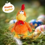 Houwsbaby Squawking Chicken Musical Stuffed Animal with a bib Walking Singing Waving Rooster Electronic Interactive Plush Toy Gift for Kids Boys Girls Holiday Birthday, 38CM (Orange) - Image 5