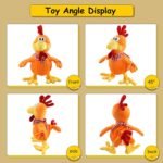 Houwsbaby Squawking Chicken Musical Stuffed Animal with a bib Walking Singing Waving Rooster Electronic Interactive Plush Toy Gift for Kids Boys Girls Holiday Birthday, 38CM (Orange) - Image 8