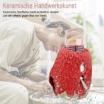 Ceramic Water Feeder for Rodents Strawberry Tunnel Shelter Cave House for Small Animal Feeding and Watering Solution Hamster Water Bottle - Image 3