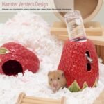 Ceramic Water Feeder for Rodents Strawberry Tunnel Shelter Cave House for Small Animal Feeding and Watering Solution Hamster Water Bottle - Image 7
