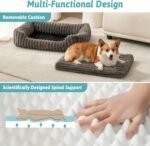 Orthopedic Dog Bed for Small Dogs & Medium Dogs - Washable Rectangle Pet Bed with Anti-Slip Bottom, Soft Calming Cat & Puppy Bed for Indoor Pets (30"x23"x7", Grey) - Image 5