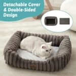 Orthopedic Dog Bed for Small Dogs & Medium Dogs - Washable Rectangle Pet Bed with Anti-Slip Bottom, Soft Calming Cat & Puppy Bed for Indoor Pets (30"x23"x7", Grey) - Image 7