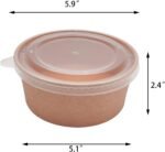 50 Pack Kraft Paper Bowls with Clear Lid, 25OZ Paper Salad Serving Bowls, Microwave Freezer Safe Meal Prep to Go Food Containers for BBQ, Gatherings and Parties - Image 3